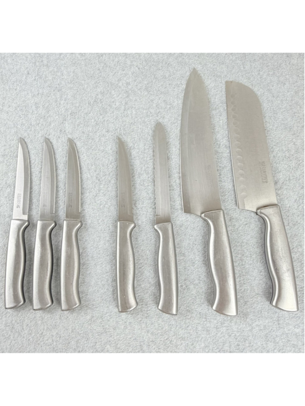 SABATIER 7-Piece Stainless Steel Kitchen Knife Set Chef Santoku Steak Bread
